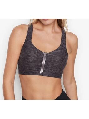 Victoria's Secret Knockout Front Close Sports Bra Charcoal Heather 36DD